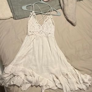 White dress with lace too, from the brand free people